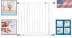 Extra Wide Metal Dog Gate  Small Pet Door  Walk-through  Pressure Mount  29 5   