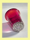 Caithness Vintage Ruby Red Glass Thimble - White Millefiori Cane Top Scotland