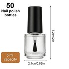 50 Pack Empty Nail Polish Bottles With Brush 5ml Clear Glass Refillable Nail    