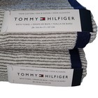 Tommy Hilfiger 4pc Striped Soft Cotton Towel Set White Navy Gray 2 Bath 2 Hand