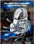 Gaming Headset W microphone Stereo 7 1 Surround Sound Ps4 Wired For Pc playstn