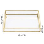 Mirror Glass Vanity Tray Gold Rectangle Cosmetics Storage Tray 7 9  5 5  