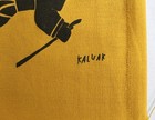 Vintage Inuit Wall Hanging Dog Sled Fabric Screen Print Indigenous Art Kaluak