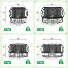 Polar Aurora 10ft 12ft 14ft 16ft Outdoor Trampoline With Safety Enclosure Net  T