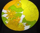 Vintage Mid Century Retro Flower Power Plastic Large Round 14    Tray Platter Mcm