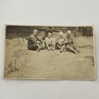 Vintage Sepia Snapshot Photograph Handsome Young Military Men Laughing Uniform
