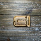 Vintage Mens Gold Tone Belt Buckle Faux Tiger Eye Art Deco Geometric Black Stone