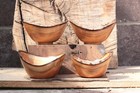 Four  Small  Cherry  Wood  Hand Made  Lathe Turned  Wooden  Bowls  Bowl