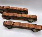 S 3 Antique Wooden Brass Hand Carved Musical Percussion Instrument Khartal Bell 