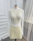 Lace Top Appliques Wedding Dress Topper Jacket For Bride Long Sleeves Custom