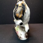Vintage Collie Dog Ceramic Figurine Pacific Japan Hand Painted Glazed 8  X 6 5 