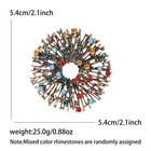 Vintage Style Starburst Abstract Brooch Pin Multi-color Rhinestones Gold Tone