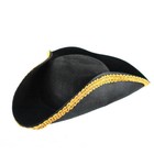 Black   Gold Tricorne Hat Colonial Pirate Costume Hat Adult