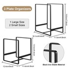 Plate Holder Organizer 3 Pack Metal Upright Dish Rack Plate And Bowl Storage    