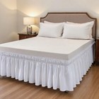 Bed Skirt  Elastic Wrap Around Dust Ruffle Bed Skirting Easy To Install  Adju   