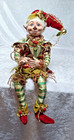 Robert Stanley Christmas Elf Pixie Doll Shelf Sitter 18  Mardi Gras Jester