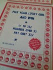 Vintage 1950   s Pick Your Lucky Girl And Win Unused Punch Cards Usa Lot Of 4