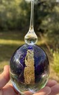 Vtg Art Glass Crackled Multi Color Dichotic Metallic Perfume Bottle Iridescent