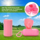 Biodegradable Pink Dog Poo Bags Lavender Scent With Dispenser - 300 Large Poop B