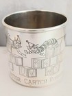 Vintage Blackinton Sterling Decorated Blocks   Clowns Baby Cup- Mono d