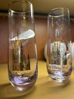 Disney Parks Walt Disney World Gold Castle Stemless Flute Glass New