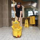 Rubbermaid   Wavebrake   44 Qt  Yellow Mop Bucket With Side Press