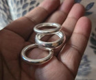 Dome Ring Set  Stackable 925 Sterling Silver Band   Statement Handmade All Size