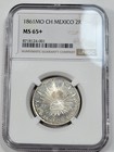 1861 Mo Mexico Silver 2 Reales Ngc Ms65  Plus Incredible Pl Surfaces Wow  t275