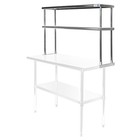 Stainless Steel Commercial Wide Double Overshelf - 48  X 12  - For Prep Table