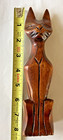 Vintage Hand Carved Wood Siamese Cat Sculpture Mid Century Modern