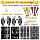126 Pcs Temporary Tattoos Stencils Kit temporary Kit - 6 Pcs 2 A-6pcs 