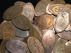 100 Elongated Pressed Pennies   From Different Landmarks   Unsearched Random Lot