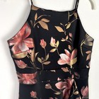 Vtg Sweet Storm Black Floral Shimmery Maxi Dress Sz L Formal Halter Neck Ruffle