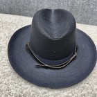 Stratton Self Forming Trooper Hat Straw Navy Blue Size 7-1 8  style 42 