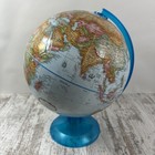 Globemaster 12 Inch Diameter Textured Globe Blue Stand Replogle Made In Usa
