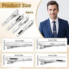 4 Pcs Stainless Steel Tie Clips For Men  Classic Tie Bar Clip