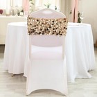 5 Gold 10  Wide Large Payette Sequined Chair Sashes Party Wedding Decorations