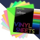  Glow In Dark Matte Neon Adhesive Craft Vinyl Precut Sheets 12  6 Colors Sheets