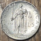 Vatican City 5 Lire Coin  1951  Pope Pius Xii  Unc -combined Shipping