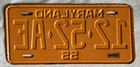 1955 Maryland Rare Mystery  ae  License Plate   12-52-ae  No  55  Tab Slots