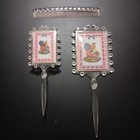 New In Box Vintage Mirror Brush Comb Set Clear Little Girl Print Vtg 1950s