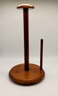 Vintage Paper Towel Holder With Central Spindle Teak Wood 13    X 7 25 