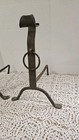 Lot Set 2 Antique Vintage Fireplace Andirons Cast Iron steel Unknown Maker year