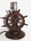Vintage Antique Nautical Boat Ships Wheel Desk Lamp Beach Decor 20s 30s