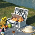 Picnic Basket For 4 Persons Willow Weaving Picnic Set With Cooler Insulation    