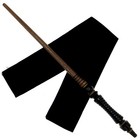 15  Hand Turned Black Rings Teak Wood Magic Wand Set W  Holster And Velvet Bag
