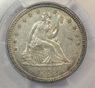 1858 Seated Quarter  Pcgs Au53