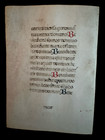 15th C Book Of Hours Manuscript Leaf On Vellum Italian Gothic Initials
