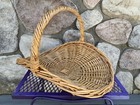 Vintage Wicker Rustic Country Gathering Basket Market Herbs Harvest Foraging Xl