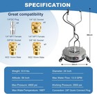 24  Pressure Washer Surface Cleaner Stainless Steel 4900psi Dual Handle 4 Wheels